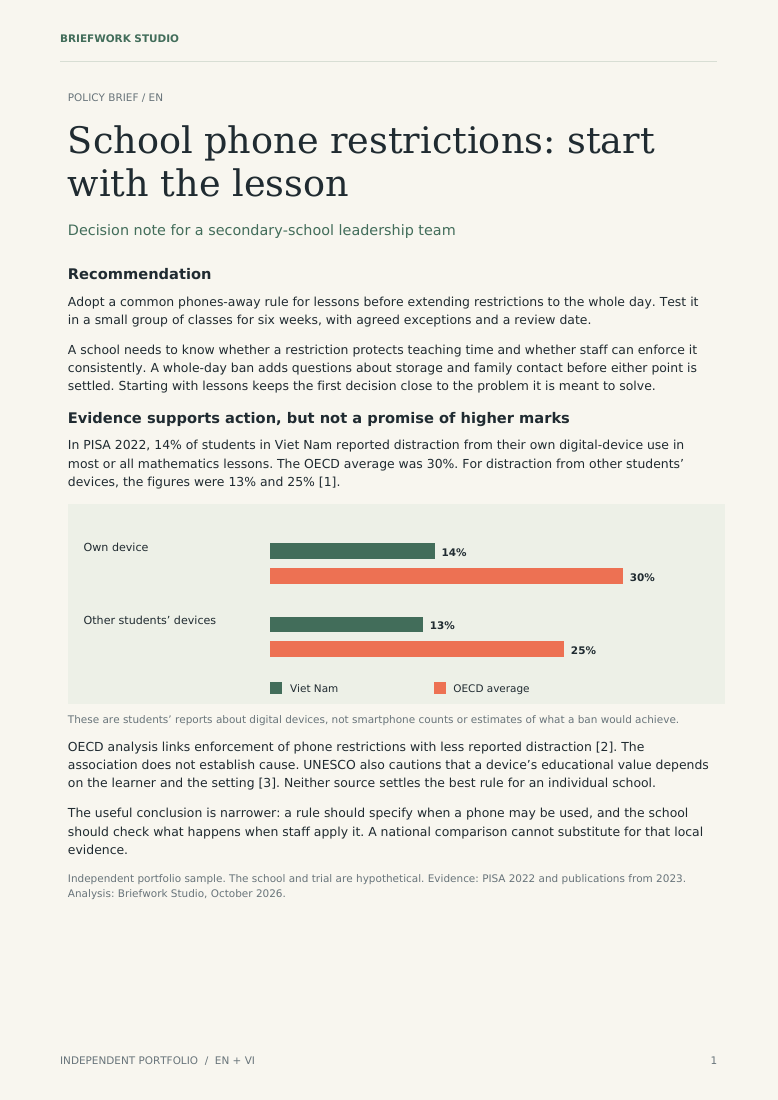 Policy brief sample